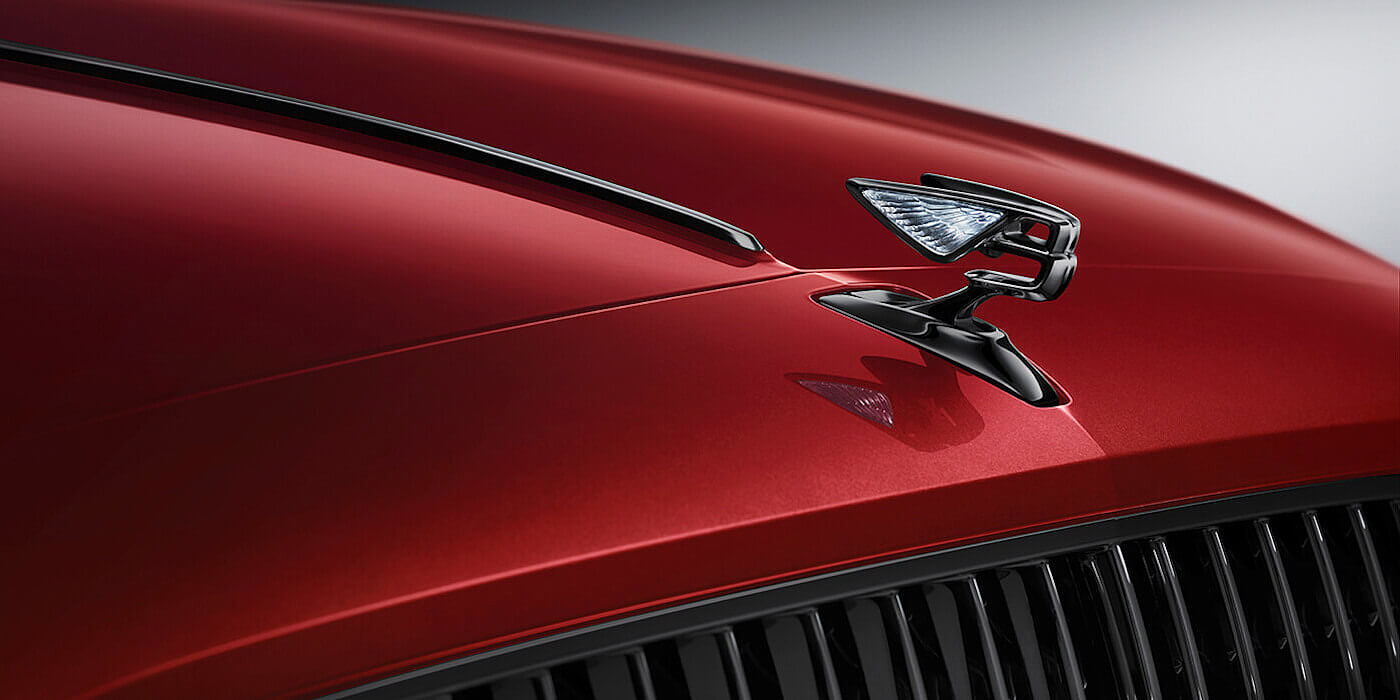 new-Bentley-Flying-Spur-V8-Flying-B-bonnet-ornament-on-Dragon-Red-2-paint-colour