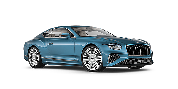 Bentley Yerevan New Bentley Continental GT Azure coupe front three quarter in Light Windsor Blue paint